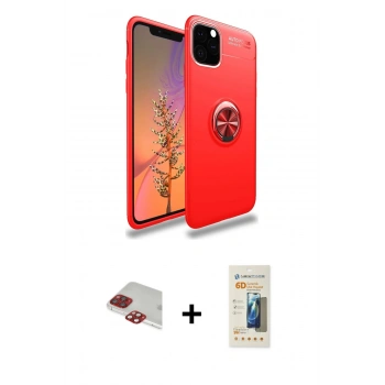 MARSİLYAN™- iPhone 11 Pro Max Kılıf Yankı Form Prime - Siyah 6D Mat Seramik Hayalet Nano Ekran Koruyucu + Pers Alüminyum Kamera Lens - KI