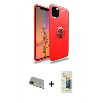 MARSİLYAN™- iPhone 11 Pro Max Kılıf Yankı Form Prime - Siyah 6D Mat Seramik Hayalet Nano Ekran Koruyucu + Rainbow Kamera Lens Koruma Cam - YL