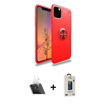 MARSİLYAN™- iPhone 11 Pro Max Kılıf Yankı Form Prime - Siyah Bilvis Hayalet Cam Ekran Koruyucu + Kamera Lens Koruma Cam - SF