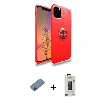 MARSİLYAN™- iPhone 11 Pro Max Kılıf Yankı Form Prime - Siyah Bilvis Hayalet Cam Ekran Koruyucu + Shine Kamera Lens Koruma Cam - GS