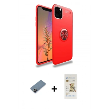 MARSİLYAN™- iPhone 11 Pro Max Kılıf Yankı Form Prime - Siyah Mat Seramik Nano Ekran Koruyucu + Metal Kamera Lens Koruma Cam - SH