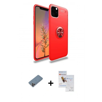 MARSİLYAN™- iPhone 11 Pro Max Kılıf Yankı Form Prime - Siyah Seramik Nano Ekran Koruyucu + Shine Kamera Lens Koruma Cam - GI