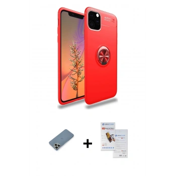 MARSİLYAN™- iPhone 11 Pro Max Kılıf Yankı Form Prime - Siyah Seramik Nano Ekran Koruyucu + Metal Kamera Lens Koruma Cam - GD