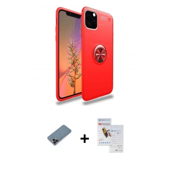 MARSİLYAN™- iPhone 11 Pro Max Kılıf Yankı Form Prime - Siyah Seramik Nano Ekran Koruyucu + Metal Kamera Lens Koruma Cam - SH
