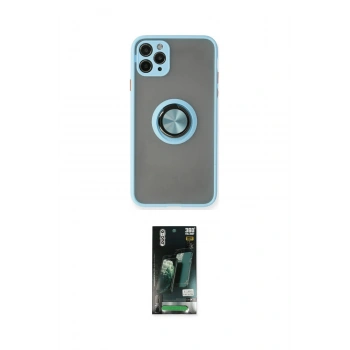 MARSİLYAN™- iPhone 11 Pro Max Kılıf Yörünge Çizgi - Siyah 360 Mat Full Body Arka Koruyucu