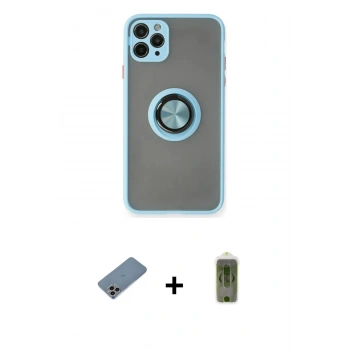 MARSİLYAN™- iPhone 11 Pro Max Kılıf Yörünge Çizgi - Siyah Joko Magic 5D Hayalet Cam + Shine Kamera Lens Koruma Cam - GI