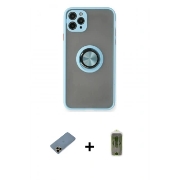MARSİLYAN™- iPhone 11 Pro Max Kılıf Yörünge Çizgi - Siyah Joko Magic 5D Hayalet Cam + Shine Kamera Lens Koruma Cam - GD