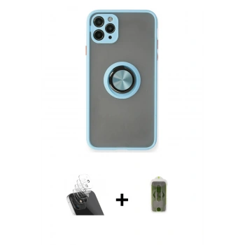 MARSİLYAN™- iPhone 11 Pro Max Kılıf Yörünge Çizgi - Siyah Joko Magic 5D Hayalet Cam + Kamera Lens Koruma Cam - SF