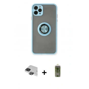 MARSİLYAN™- iPhone 11 Pro Max Kılıf Yörünge Çizgi - Siyah Joko Magic 5D Hayalet Cam + Pers Alüminyum Kamera Lens - SH