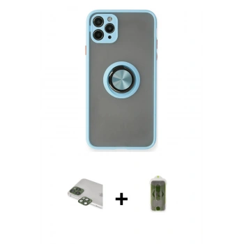 MARSİLYAN™- iPhone 11 Pro Max Kılıf Yörünge Çizgi - Siyah Joko Magic 5D Hayalet Cam + Pers Alüminyum Kamera Lens - YL