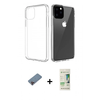 MARSİLYAN™- iPhone 11 Pro Max Kılıf Zirve Doku - Siyah 20D Premium Cam Ekran Koruyucu + Shine Kamera Lens Koruma Cam - PE