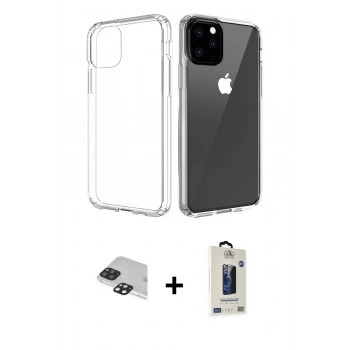 MARSİLYAN™- iPhone 11 Pro Max Kılıf Zirve Doku - Siyah Bilvis Hayalet Cam Ekran Koruyucu + Pers Alüminyum Kamera Lens - SH