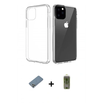 MARSİLYAN™- iPhone 11 Pro Max Kılıf Zirve Doku - Siyah Joko Magic 5D Hayalet Cam + Shine Kamera Lens Koruma Cam - GS