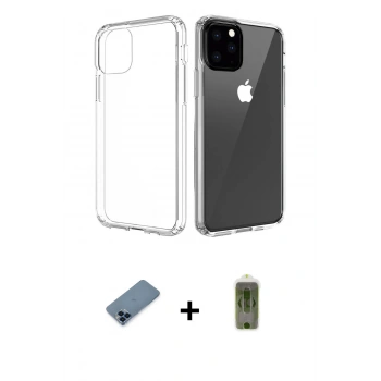 MARSİLYAN™- iPhone 11 Pro Max Kılıf Zirve Doku - Siyah Joko Magic 5D Hayalet Cam + Metal Kamera Lens Koruma Cam - MI