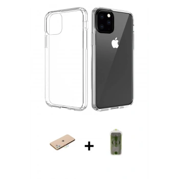 MARSİLYAN™- iPhone 11 Pro Max Kılıf Zirve Doku - Siyah Joko Magic 5D Hayalet Cam + Renkli Kamera Lens Koruma Cam - MI