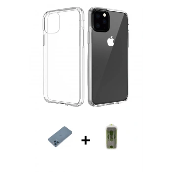 MARSİLYAN™- iPhone 11 Pro Max Kılıf Zirve Doku - Siyah Joko Magic 5D Hayalet Cam + Shine Kamera Lens Koruma Cam - MI