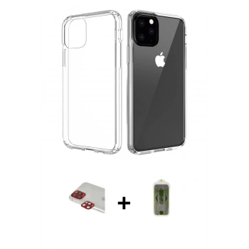 MARSİLYAN™- iPhone 11 Pro Max Kılıf Zirve Doku - Siyah Joko Magic 5D Hayalet Cam + Pers Alüminyum Kamera Lens - KI