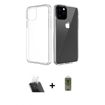 MARSİLYAN™- iPhone 11 Pro Max Kılıf Zirve Doku - Siyah Joko Magic 5D Hayalet Cam + Kamera Lens Koruma Cam - SF