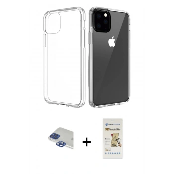 MARSİLYAN™- iPhone 11 Pro Max Kılıf Zirve Doku - Siyah Mat Seramik Nano Ekran Koruyucu + Pers Alüminyum Kamera Lens - LT