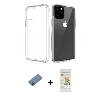 MARSİLYAN™- iPhone 11 Pro Max Kılıf Zirve Doku - Siyah Mat Seramik Nano Ekran Koruyucu + Shine Kamera Lens Koruma Cam - MI