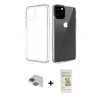 MARSİLYAN™- iPhone 11 Pro Max Kılıf Zirve Doku - Siyah Mat Seramik Nano Ekran Koruyucu + Pers Alüminyum Kamera Lens - YL