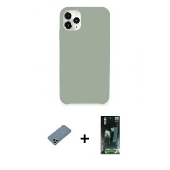 MARSİLYAN™- iPhone 11 Pro Max Kılıf Zirve Modern Özel Seri - Şeffaf 360 Full Body Arka Koruyucu + Shine Kamera Lens Koruma Cam - GI