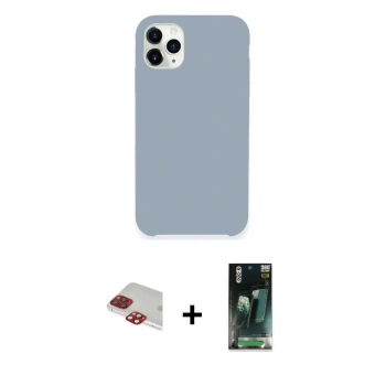 MARSİLYAN™- iPhone 11 Pro Max Kılıf Zirve Modern Özel Seri - Şeffaf 360 Full Body Arka Koruyucu + Pers Alüminyum Kamera Lens - KI