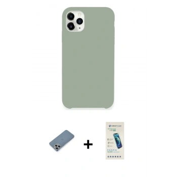 MARSİLYAN™- iPhone 11 Pro Max Kılıf Zirve Modern Özel Seri - Şeffaf Pasifik Cam Ekran Koruyucu + Metal Kamera Lens Koruma Cam - GS