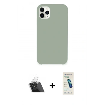 MARSİLYAN™- iPhone 11 Pro Max Kılıf Zirve Modern Özel Seri - Şeffaf Pasifik Cam Ekran Koruyucu + Kamera Lens Koruma Cam - SF