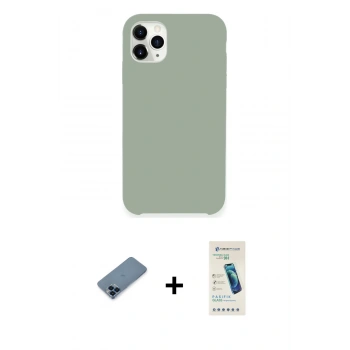 MARSİLYAN™- iPhone 11 Pro Max Kılıf Zirve Modern Özel Seri - Şeffaf Pasifik Cam Ekran Koruyucu + Metal Kamera Lens Koruma Cam - MI