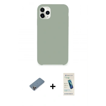 MARSİLYAN™- iPhone 11 Pro Max Kılıf Zirve Modern Özel Seri - Şeffaf Pasifik Cam Ekran Koruyucu + Metal Kamera Lens Koruma Cam - MR