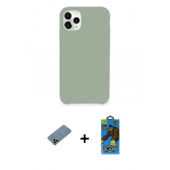 MARSİLYAN™- iPhone 11 Pro Max Kılıf Zirve Modern Özel Seri - Siyah 18D Cam Ekran Koruyucu + Shine Kamera Lens Koruma Cam - GD
