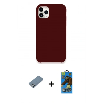 MARSİLYAN™- iPhone 11 Pro Max Kılıf Zirve Modern Özel Seri - Siyah 18D Cam Ekran Koruyucu + Shine Kamera Lens Koruma Cam - SABE