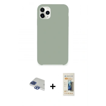 MARSİLYAN™- iPhone 11 Pro Max Kılıf Zirve Modern Özel Seri - Siyah 6D Mat Seramik Hayalet Nano Ekran Koruyucu + Pers Alüminyum Kamera Lens - LT