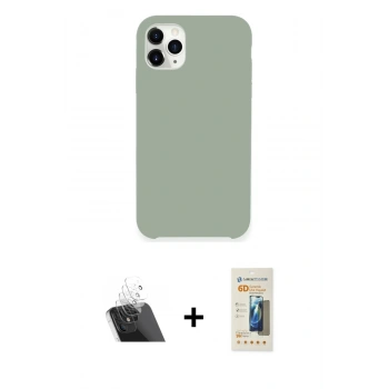MARSİLYAN™- iPhone 11 Pro Max Kılıf Zirve Modern Özel Seri - Siyah 6D Mat Seramik Hayalet Nano Ekran Koruyucu + Kamera Lens Koruma Cam - SF