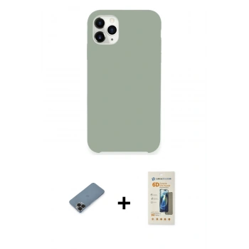 MARSİLYAN™- iPhone 11 Pro Max Kılıf Zirve Modern Özel Seri - Siyah 6D Mat Seramik Hayalet Nano Ekran Koruyucu + Metal Kamera Lens Koruma Cam - SH