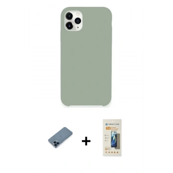 MARSİLYAN™- iPhone 11 Pro Max Kılıf Zirve Modern Özel Seri - Siyah 6D Mat Seramik Hayalet Nano Ekran Koruyucu + Metal Kamera Lens Koruma Cam - MI