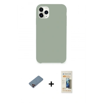 MARSİLYAN™- iPhone 11 Pro Max Kılıf Zirve Modern Özel Seri - Siyah 6D Mat Seramik Hayalet Nano Ekran Koruyucu + Shine Kamera Lens Koruma Cam - PE