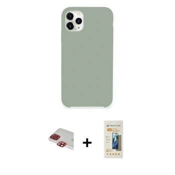 MARSİLYAN™- iPhone 11 Pro Max Kılıf Zirve Modern Özel Seri - Siyah 6D Mat Seramik Hayalet Nano Ekran Koruyucu + Pers Alüminyum Kamera Lens - KI