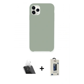 MARSİLYAN™- iPhone 11 Pro Max Kılıf Zirve Modern Özel Seri - Siyah Bilvis Hayalet Cam Ekran Koruyucu + Kamera Lens Koruma Cam - SF