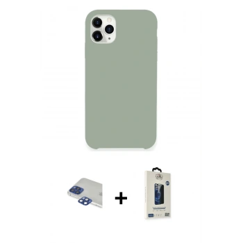 MARSİLYAN™- iPhone 11 Pro Max Kılıf Zirve Modern Özel Seri - Siyah Bilvis Hayalet Cam Ekran Koruyucu + Pers Alüminyum Kamera Lens - LT