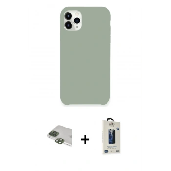MARSİLYAN™- iPhone 11 Pro Max Kılıf Zirve Modern Özel Seri - Siyah Bilvis Hayalet Cam Ekran Koruyucu + Pers Alüminyum Kamera Lens - YL