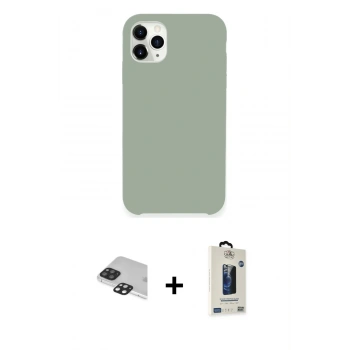 MARSİLYAN™- iPhone 11 Pro Max Kılıf Zirve Modern Özel Seri - Siyah Bilvis Hayalet Cam Ekran Koruyucu + Pers Alüminyum Kamera Lens - SH