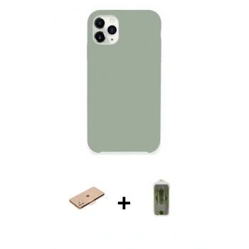 MARSİLYAN™- iPhone 11 Pro Max Kılıf Zirve Modern Özel Seri - Siyah Joko Magic 5D Hayalet Cam + Renkli Kamera Lens Koruma Cam - TU