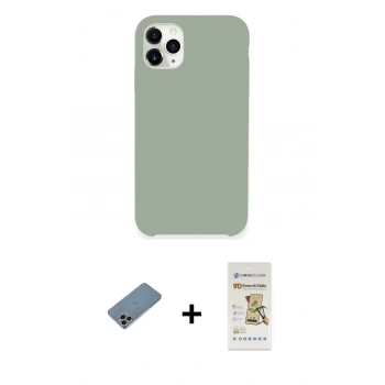 MARSİLYAN™- iPhone 11 Pro Max Kılıf Zirve Modern Özel Seri - Siyah Mat Seramik Nano Ekran Koruyucu + Shine Kamera Lens Koruma Cam - GI