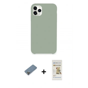 MARSİLYAN™- iPhone 11 Pro Max Kılıf Zirve Modern Özel Seri - Siyah Mat Seramik Nano Ekran Koruyucu + Metal Kamera Lens Koruma Cam - GD