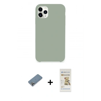 MARSİLYAN™- iPhone 11 Pro Max Kılıf Zirve Modern Özel Seri - Siyah Mat Seramik Nano Ekran Koruyucu + Metal Kamera Lens Koruma Cam - GS
