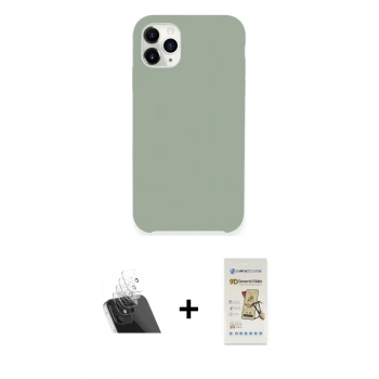 MARSİLYAN™- iPhone 11 Pro Max Kılıf Zirve Modern Özel Seri - Siyah Mat Seramik Nano Ekran Koruyucu + Kamera Lens Koruma Cam - SF