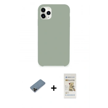 MARSİLYAN™- iPhone 11 Pro Max Kılıf Zirve Modern Özel Seri - Siyah Mat Seramik Nano Ekran Koruyucu + Metal Kamera Lens Koruma Cam - SH