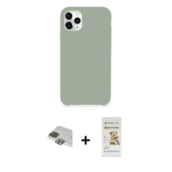 MARSİLYAN™- iPhone 11 Pro Max Kılıf Zirve Modern Özel Seri - Siyah Mat Seramik Nano Ekran Koruyucu + Pers Alüminyum Kamera Lens - YL